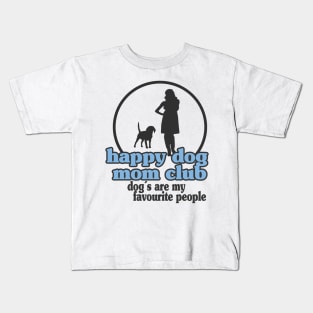 Happy Dog Mom Best Dog Mom Puppy Mother Paw Dog Lover Kids T-Shirt